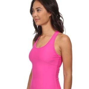 Volcom Simply Solid Tankini Pink Rash-guard Large
